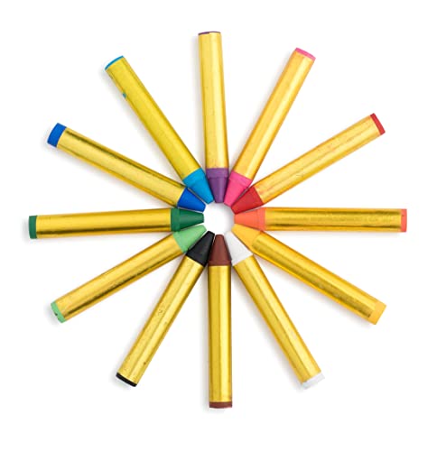 Dress Up America Non-Toxic Face Paint Crayons - 12 Colors with Art Book