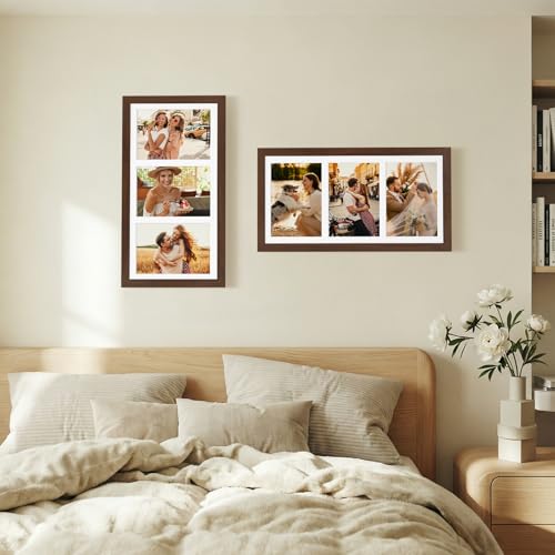 Brown 3-Photo Collage Frame for 5x7 Pictures | decorUhome