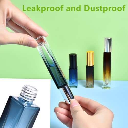 Yikimyfo 3Pcs Travel Refillable Perfume Bottles 5ML Blue Green Brown Leak-Proof