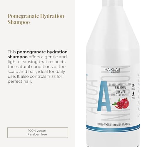 Salerm Hair Lab Pomegranate Hydrating Shampoo, 1200ml - Vegan & Paraben-Free