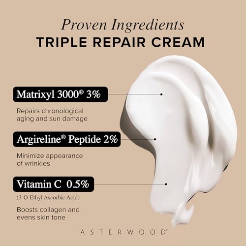 Asterwood Triple Repair Peptide Cream 1.7 Fl Oz | Anti-Aging & Hydrating