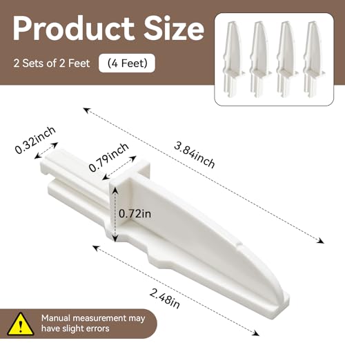 Lasko 20" Box Fan Feet Replacement - Anti-Slip Design, White (4 Pack)