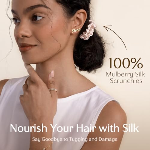 YANIBEST Classic 6 Pcs Mulberry Silk Scrunchies Non-Slip Hair Ties