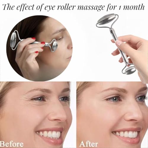 Tileu Stainless Steel Face Roller & Gua Sha Tool Set - Anti-Aging