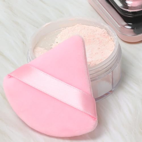Ocim Triangle Makeup Powder Puffs - 6pcs Soft Velour Set with Case