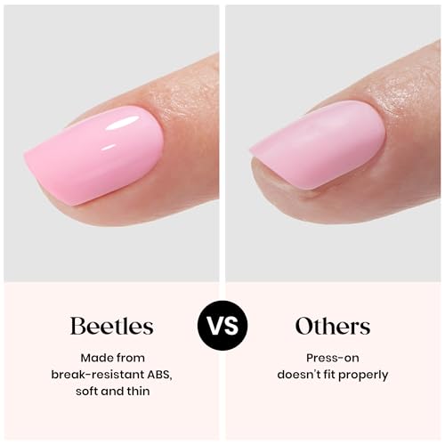 Beetles Press On Nails Kit - Caramel Drift E - 360PCS Short Square Fake Nails