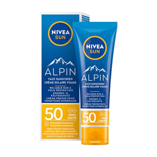 Nivea Sun Alpin Face Sunscreen Cream 50ml - Lightweight, Quick Absorbing, Travel-Friendly