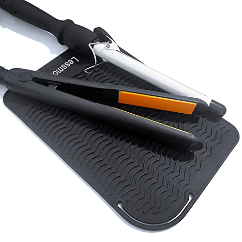 Lessmon Heat Resistant Silicone Mat for Hair Styling Tools - 11x7.5 in