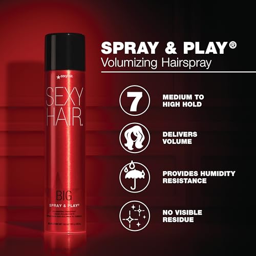 SexyHair Big Spray & Play Volumizing Hairspray - 72 Hour Hold & Shine