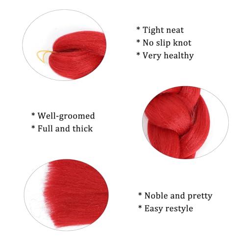 Herina 24-Inch Red Braiding Hair Extensions - Jumbo Synthetic Braids