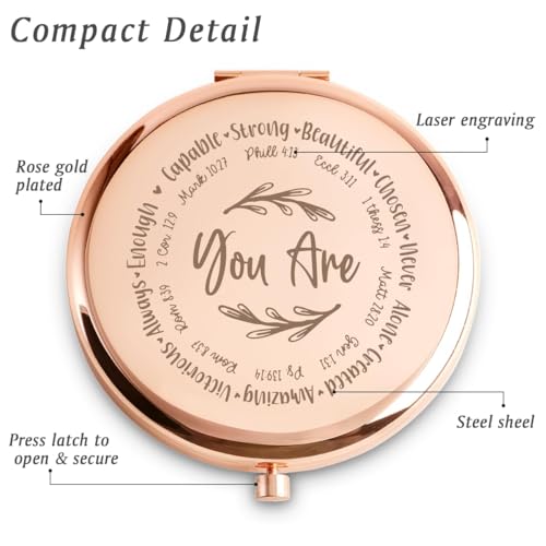 Personalized Spiritual Compact Mirror - Inspirational Gift for Women