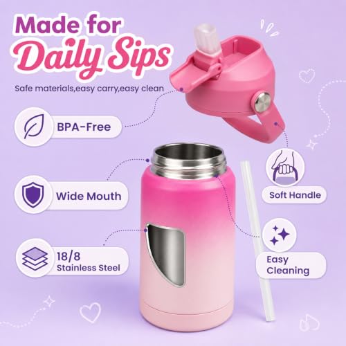 Konokyo 24 oz Insulated Stainless Steel Sports Water Bottle with Straw Lid - BPA-Free & Leak-Proof