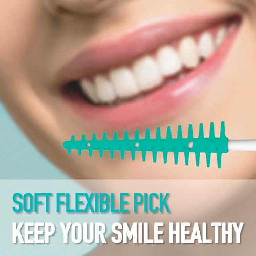 Dr. Emma Mint Dental Picks - Soft Rubberized Floss Picks, 100 Ct (Pack of 4)