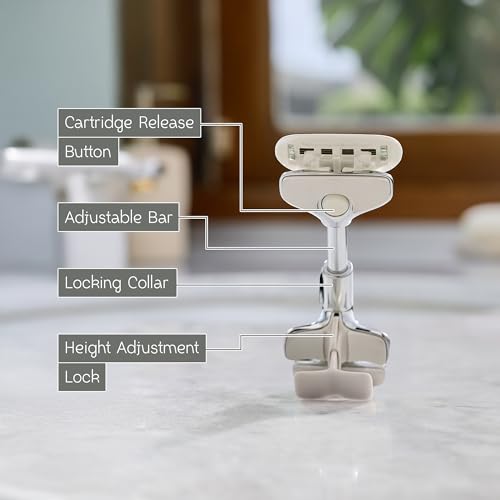 SKAURA ONE Luxury Body Shaving Kit ? Patented Razor System with Zinc Alloy Metal Handle, Elegant Stand, Precision Refill Blades & Protective Travel Case for an Elevated Full-Body Grooming Ritual
