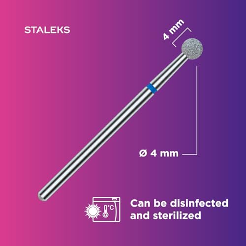 Staleks PRO Diamond Nail Drill Bit - 4mm Ball, Medium Grit 120