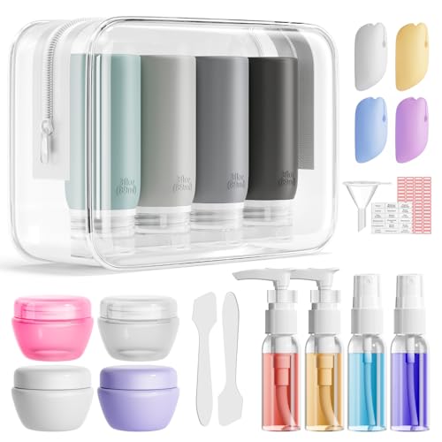 Muslish 21 Pack Travel Bottles Set – Leak-Proof TSA Approved Silicone Containers