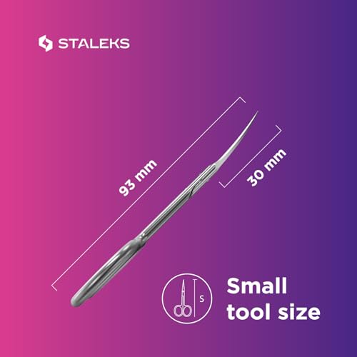 STALEKS PRO SMART 30 Nail Scissors, Curved Blade Stainless Steel Manicure Tool