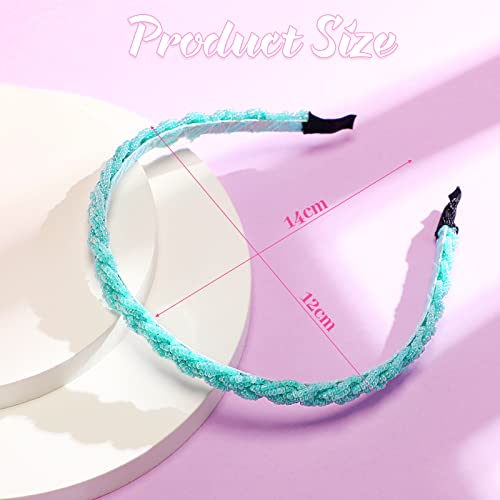 6-Piece Sparkly Crystal Beaded Headbands for Women, Elegant Hair Hoops