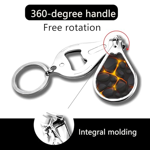 Muemigai Black Marble Keychain Nail Clipper Set with File - 2 Pack, Bag & Purse Charm