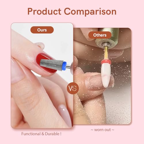 5 in 1 Medium Grit Tungsten Nail Drill Bit for Acrylic & Gel