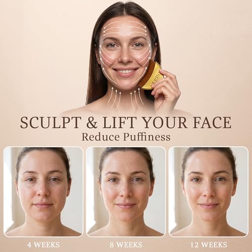 VERRO Gold Lymphatic Face Brush Set - 2 Pack for Sculpting & Drainage