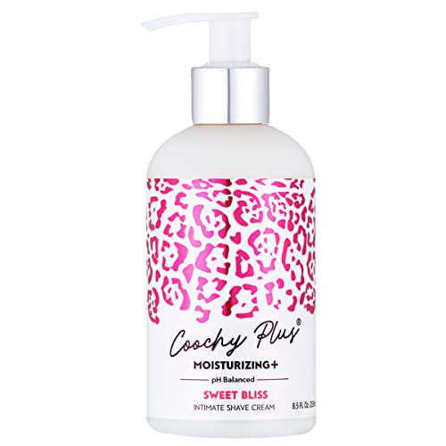 IntiMD Coochy Plus Intimate Shaving Cream SWEET BLISS For Pubic, Bikini Line, Armpit - Rash-Free With Patent-Pending MOISTURIZING+ Formula, Prevents Razor Burns & Bumps, In-Grown Hairs 8.5oz (1-Pack)