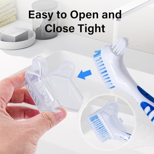 4-Pack Portable Denture Brush Covers with Ventilation Holes