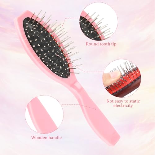 2-Pack Stainless Steel Wig Brushes for Synthetic Hair - Ergonomic Design