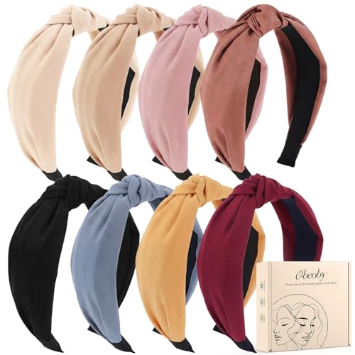8 Pack Knotted Headbands for Women - Lightweight & Non-Slip