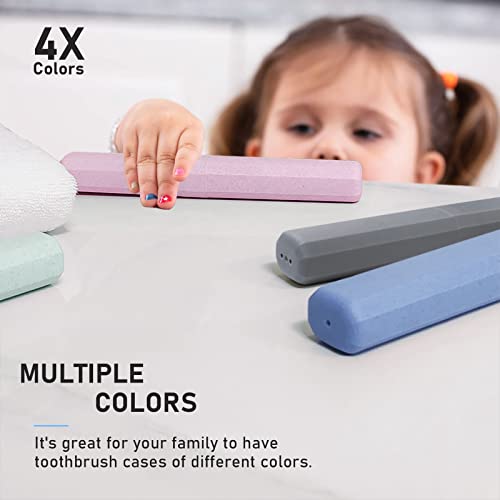 Mulbozy Portable Travel Toothbrush Case - 4 Eco-Friendly Covers