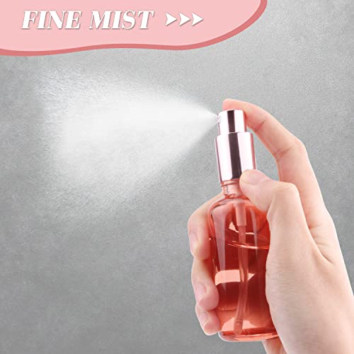 6 Pack 2 Oz Pink Glass Spray Bottles with Rose-Golden Pump
