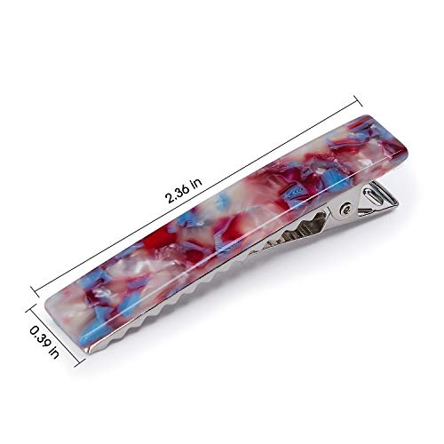 Acrylic Hair Barrettes 8pc Set Geometric Marble Duckbill Clips for Women Girls