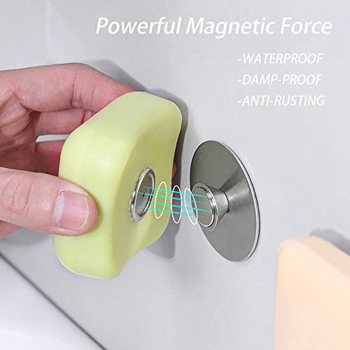 PIGIAOKA Magnetic Soap Holder - 2Pcs Stainless Steel Self-Draining Soap Dishes for Shower & Kitchen