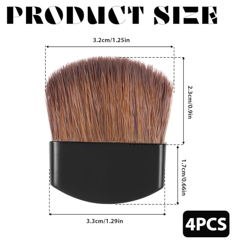 4Pcs Mini Powder Blush Brushes - Soft Travel Makeup Tools