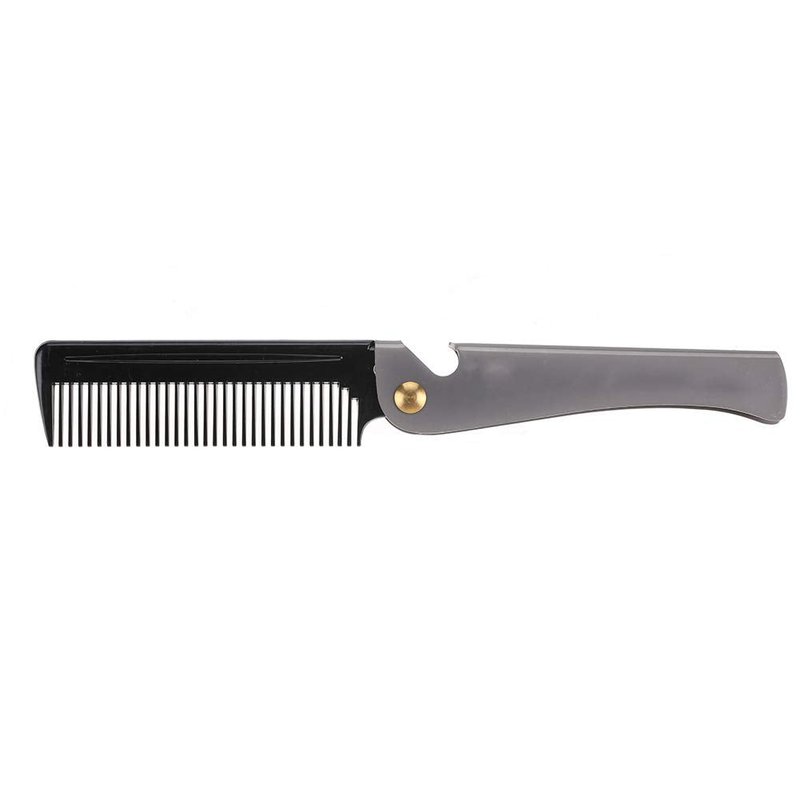 Pocket Stainless Steel Beard Comb Moustache Comb with Smooth Round Teeth for Men Grooming Beard Maintenance Tool (Peines para Barba y Bigote)