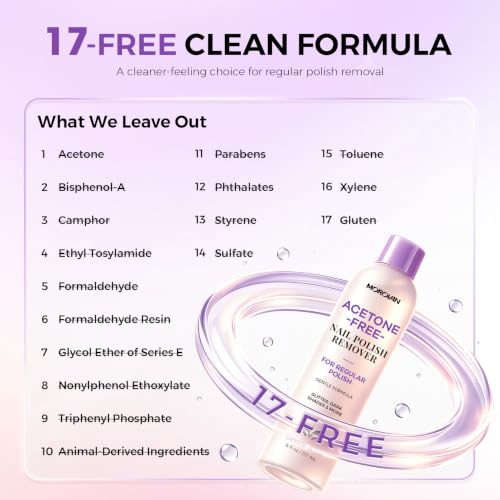 Morovan Non-Acetone Nail Polish Remover - Gentle, 6 Oz for Regular Polish