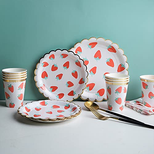 Strawberry Plates - 40-Count 7-Inch Paper Party Supplies
