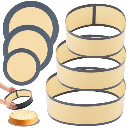 Silicone Baking Mat Set for Springform Pans - 3 Sizes & Brush