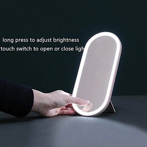 Portable Makeup Organizer Box with Rechargeable LED Lighted Mirror