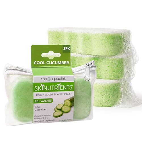 Spongeables Body Wash Infused Sponges - Açai Berry, 3-Pack
