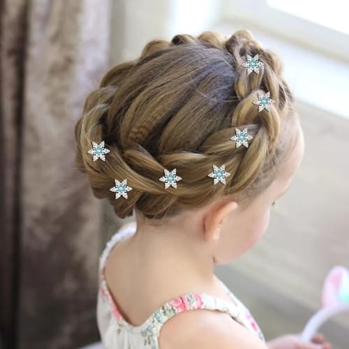 YISSION Mini Rhinestone Snowflake Hair Clips - 20 Piece Set