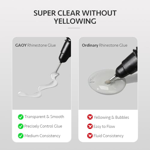 GAOY Rhinestone Nail Art Glue - Super Strong 3D Gel for Charms