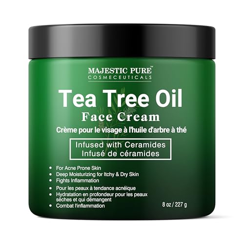 Majestic Pure Tea Tree Face Cream - 8 Oz for Deep Moisturization