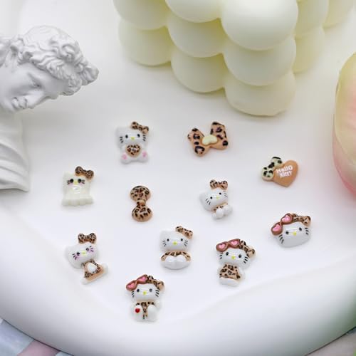 36pcs Kawaii Cat Nail Art Charms - 3D Resin Y2K DIY Accessories