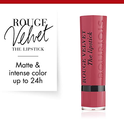 Bourjois Paris Rouge Velvet Lipstick 2.4g - Hyppink Chic, Long-Lasting Matte Lip Color