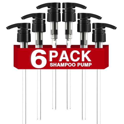 6 Pcs 28/410 Pump Dispenser for Shampoo & Conditioner, Black