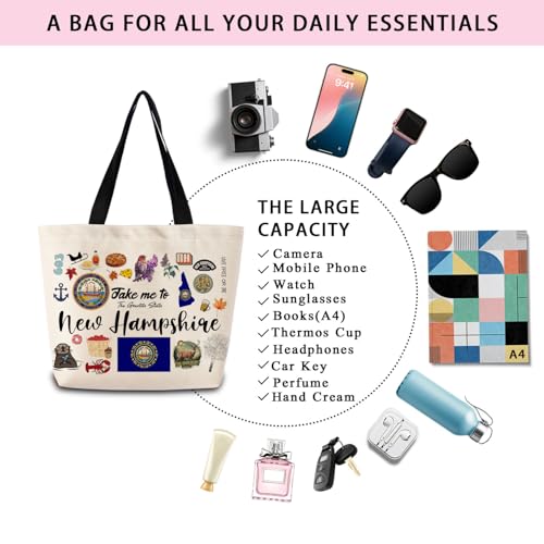 Take Me To New Hampshire Tote Bag - Lightweight Reusable Grocery Bag