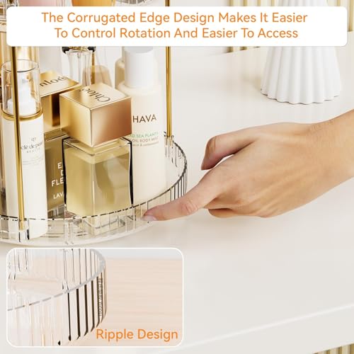 Yieach 2 Tier Acrylic Rotating Makeup and Perfume Organizer, Clear Vanity Storage