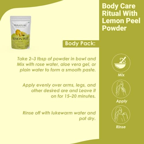Lemon Peel Powder for Skin & Hair Care - 100% Natural, Vegan, 227g