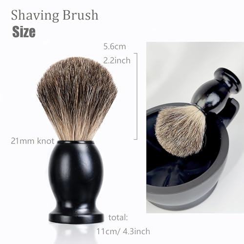 Purebadger Shaving Brush Set for Men - 3pcs Kit with Bowl & Soap
